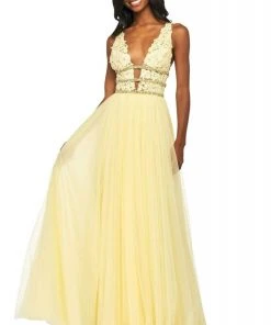 Sherri Hill - 53806 V-Neck Tulle A-Line Dress