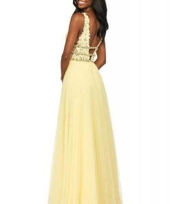 Sherri Hill - 53806 V-Neck Tulle A-Line Dress