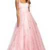 Sherri Hill - 53823 Scoop Neckline Floral Applique Organza Ballgown