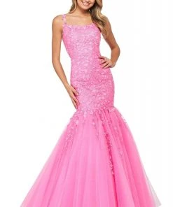 Sherri Hill - 53826 Scoop Neckline Applique Mermaid Dress