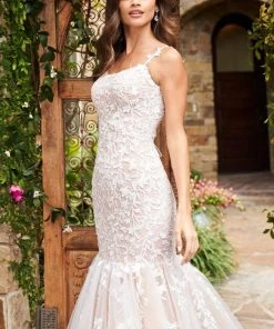 Sherri Hill - 53826 Scoop Neckline Applique Mermaid Dress