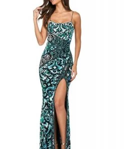 Sherri Hill - 53828 Beaded Scoop Evening Dress With Slit 8 Sherri Hill - 53828 Beaded Scoop Evening Dress With Slit