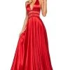 Sherri Hill - 53833 Plunging Halter Satin A-Line Dress 2 Sherri Hill - 53833 Plunging Halter Satin A-Line Dress