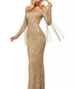 Sherri Hill - 53876 Fitted Long Sleeve Sheath Dress