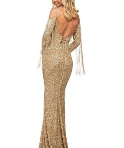 Sherri Hill - 53876 Fitted Long Sleeve Sheath Dress