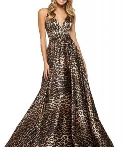 Sherri Hill - 53887 V-Neck Sexy Back A-Line Dress