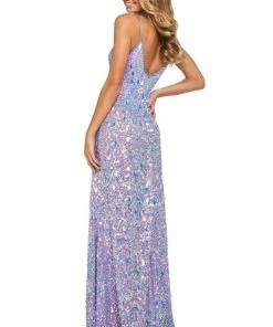 Sherri Hill - 53893 V-Neck Sequins Sheath Dress 6 Sherri Hill - 53893 V-Neck Sequins Sheath Dress