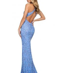 Sherri Hill - 53897 Neckline Sequins Sheath Dress