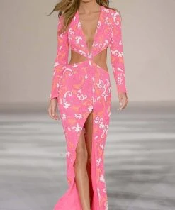 Sherri Hill - 53901 Plunging And Cut Out Column Gown