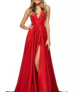 Sherri Hill - 53904 Plunging Bodice A-Line Taffeta Dress