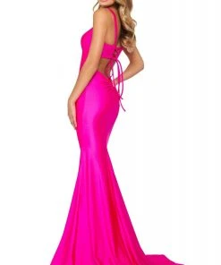 Sherri Hill - 53906 Scoop Neck Jersey Trumpet Dress