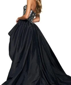 Sherri Hill - 54023 Strapless Glass Cut Corset High Low Dress