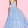 Sherri Hill - 54041 Plunging Bodice Glitter A-Line Dress 2 Sherri Hill - 54041 Plunging Bodice Glitter A-Line Dress