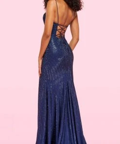 Sherri Hill - 54174 Embellished Deep V Neck Trumpet Dress