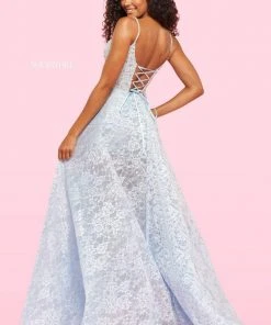 Sherri Hill - 54193 Appliqued Corset Bodice Lace Dress