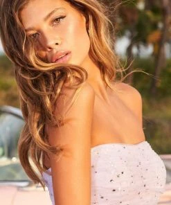 Sherri Hill - 54222 Strapless Star Glitter Tiered High Low Gown 11 Sherri Hill - 54222 Strapless Star Glitter Tiered High Low Gown