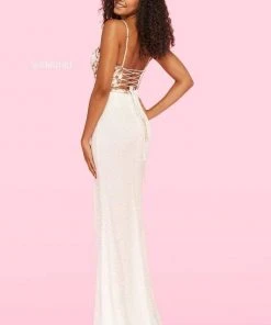 Sherri Hill - 54236 Spaghetti Strapped Slit Sheath Dress