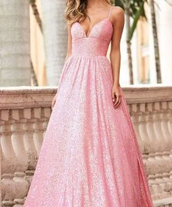 Sherri Hill - 54261 Sequined Deep V Neck Ballgown 9 Sherri Hill - 54261 Sequined Deep V Neck Ballgown