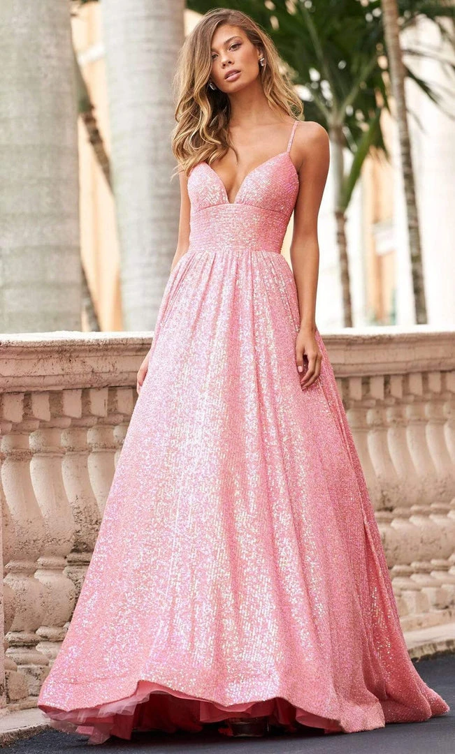 Sherri Hill - 54261 Sequined Deep V Neck Ballgown 5 Sherri Hill - 54261 Sequined Deep V Neck Ballgown