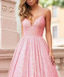 Sherri Hill - 54261 Sequined Deep V Neck Ballgown 10 Sherri Hill - 54261 Sequined Deep V Neck Ballgown