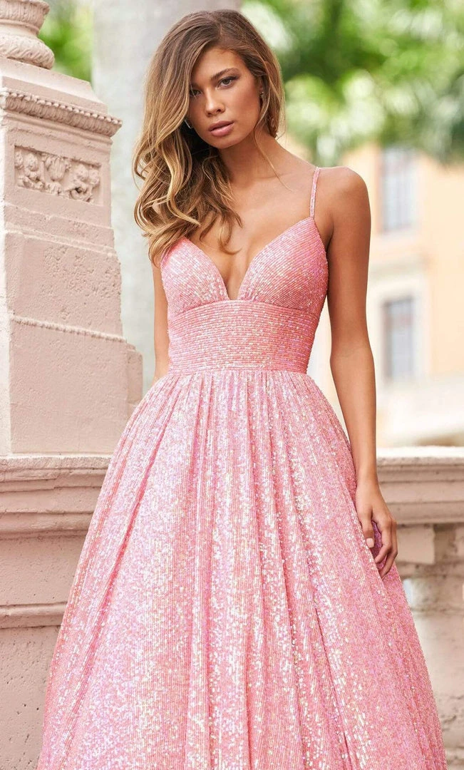 Sherri Hill - 54261 Sequined Deep V Neck Ballgown 6 Sherri Hill - 54261 Sequined Deep V Neck Ballgown