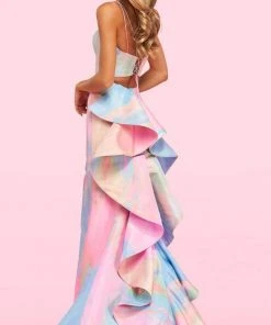 Sherri Hill - 54281 Two Piece V Neck Ruffled Dress