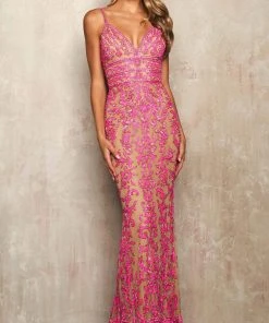 Sherri Hill - 54376 Sequin Motif Sheath Gown