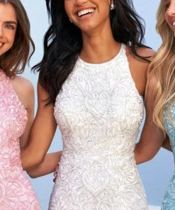 Sherri Hill - 54413 Halter Sheath Cocktail Dress