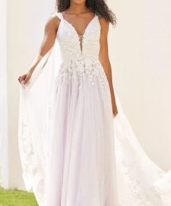 Sherri Hill - 54859 Floral Lace Cascade Gown