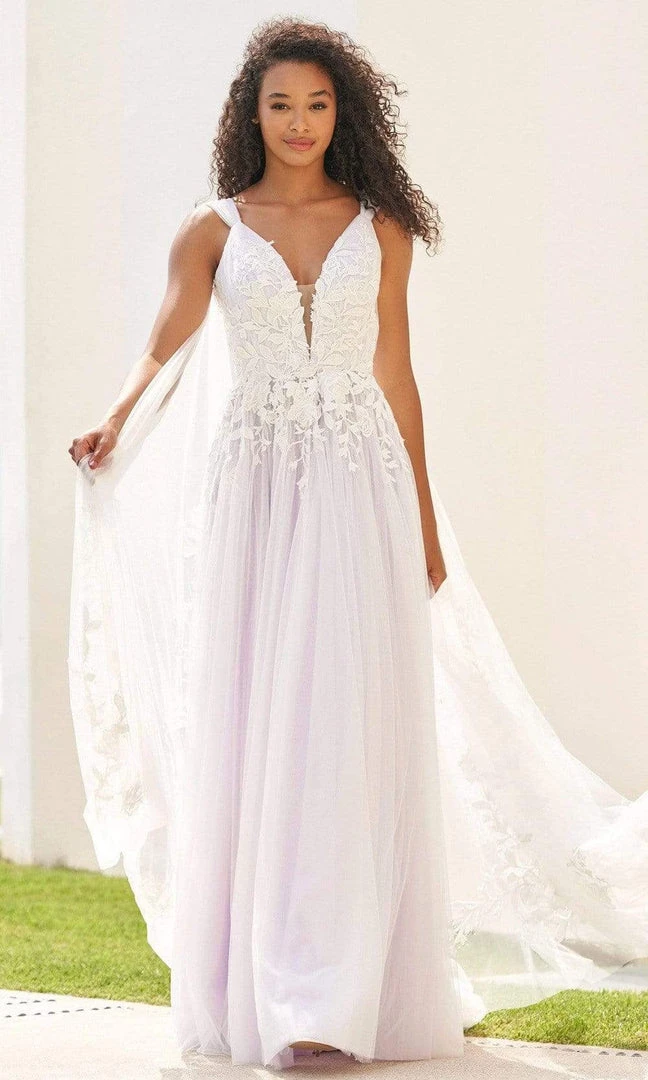 Sherri Hill - 54859 Floral Lace Cascade Gown 3 Sherri Hill - 54859 Floral Lace Cascade Gown