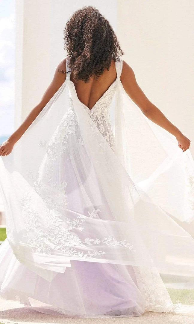 Sherri Hill - 54859 Floral Lace Cascade Gown 4 Sherri Hill - 54859 Floral Lace Cascade Gown