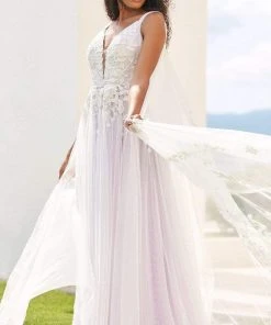 Sherri Hill - 54859 Floral Lace Cascade Gown 7 Sherri Hill - 54859 Floral Lace Cascade Gown