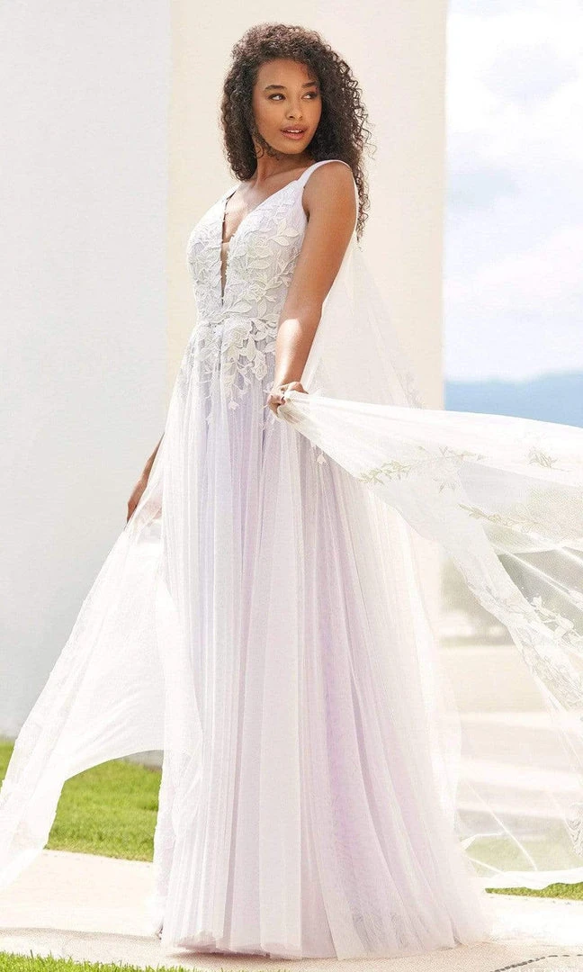 Sherri Hill - 54859 Floral Lace Cascade Gown 5 Sherri Hill - 54859 Floral Lace Cascade Gown