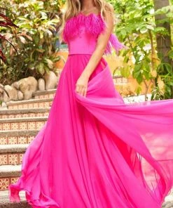 Sherri Hill - 54909 Strapless Feather Ornate Gown