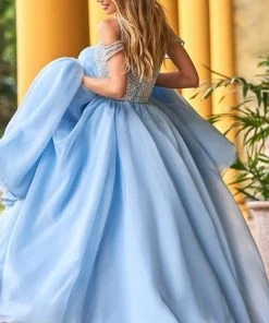 Sherri Hill - 54976 Draped Off Shoulder Ballgown