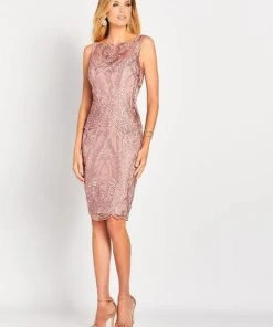 Social Occasions By Mon Cheri - Embroidered Bateau Cocktail Dress 119829