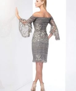 Social Occasions By Mon Cheri - Embroidered Lace Sheath Dress 218801