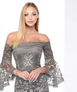 Social Occasions By Mon Cheri - Embroidered Lace Sheath Dress 218801 7 Social Occasions By Mon Cheri - Embroidered Lace Sheath Dress 218801