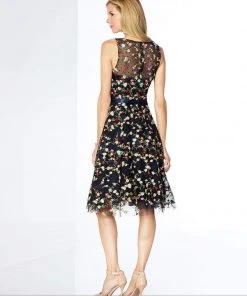 Social Occasions By Mon Cheri - Floral Embroidered Illusion Dress 117824