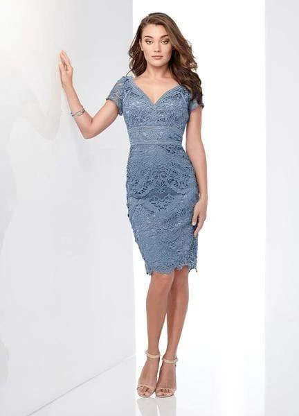 Social Occasions By Mon Cheri - Lace V-neck Sheath Dress 218815 - 1 Pc Dusk In Size 8 Available 3 Social Occasions By Mon Cheri - Lace V-neck Sheath Dress 218815 - 1 Pc Dusk In Size 8 Available