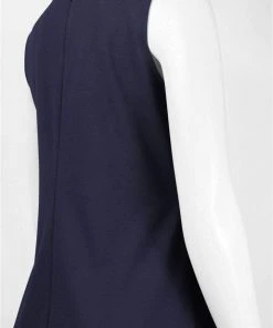 Short Dresses Taylor 5489M Sleeveless Keyhole Neckline Ponte Dress - 1 Pc Navy In Size 14 Available